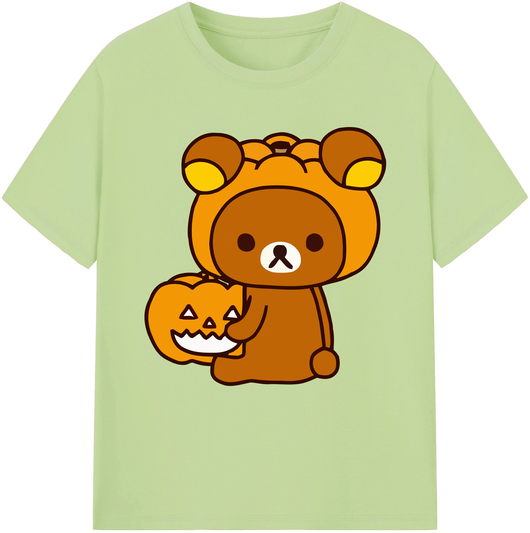 （画像用） リラックマ リラックマ キイロイトリ Rilakkuma Korilakkuma Kiiroitori 綿100％半袖Tシャツ（フロントプリント）